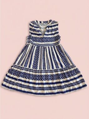 Cupshe Navy and White Geometric Sleeveless Dress for Girls